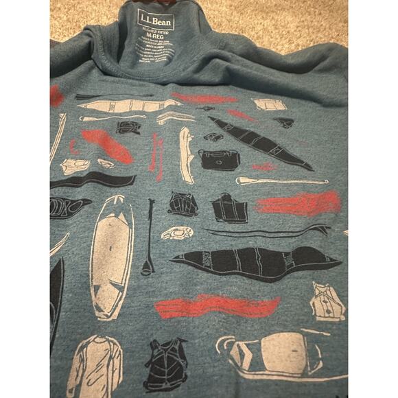 L.L.Bean Men’s M Slightly Fitted Graphic T-Shirt Blue Outdoor Canoe Kayak Tee - Picture 3 of 6